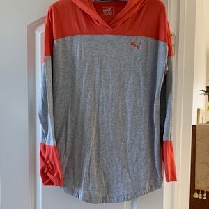 Puma Two-Tone Red and Gray Long Sleeve Shirt